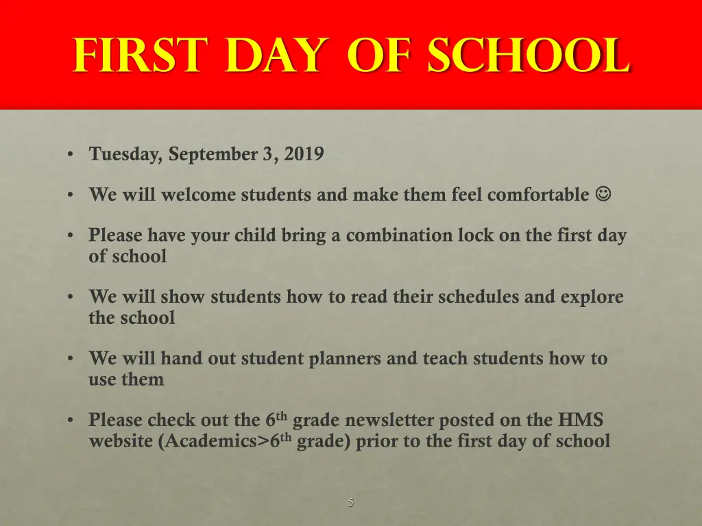 first day of school