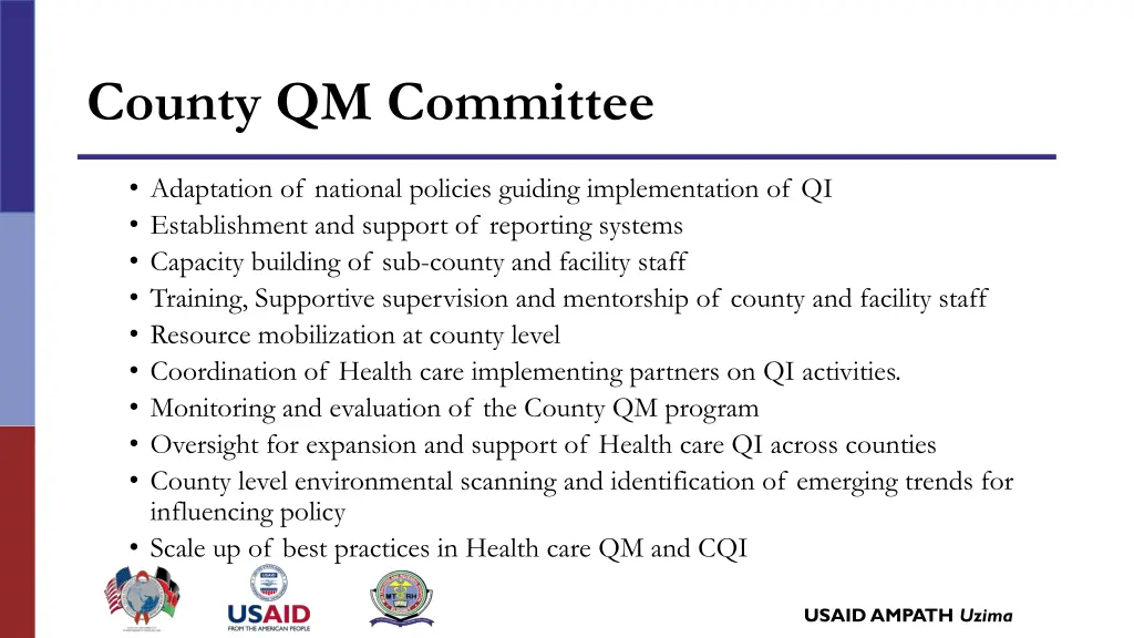 county qm committee
