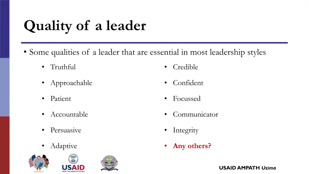 quality of a leader