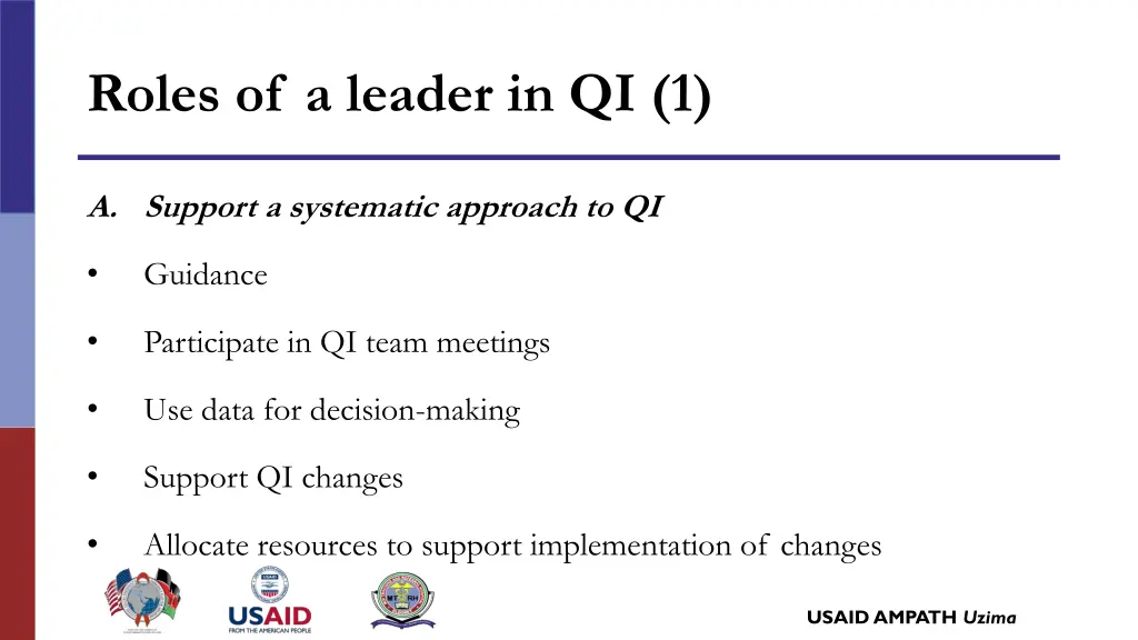 roles of a leader in qi 1