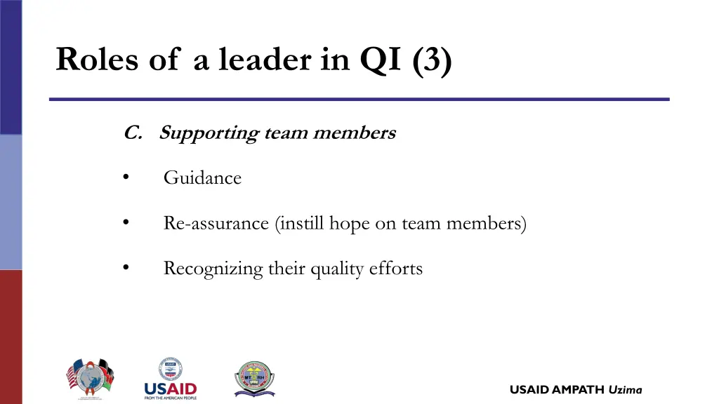 roles of a leader in qi 3