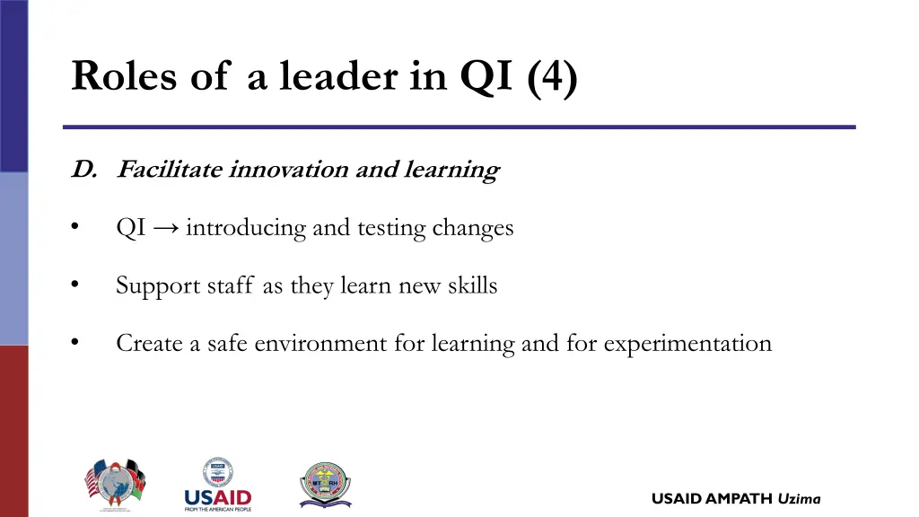 roles of a leader in qi 4