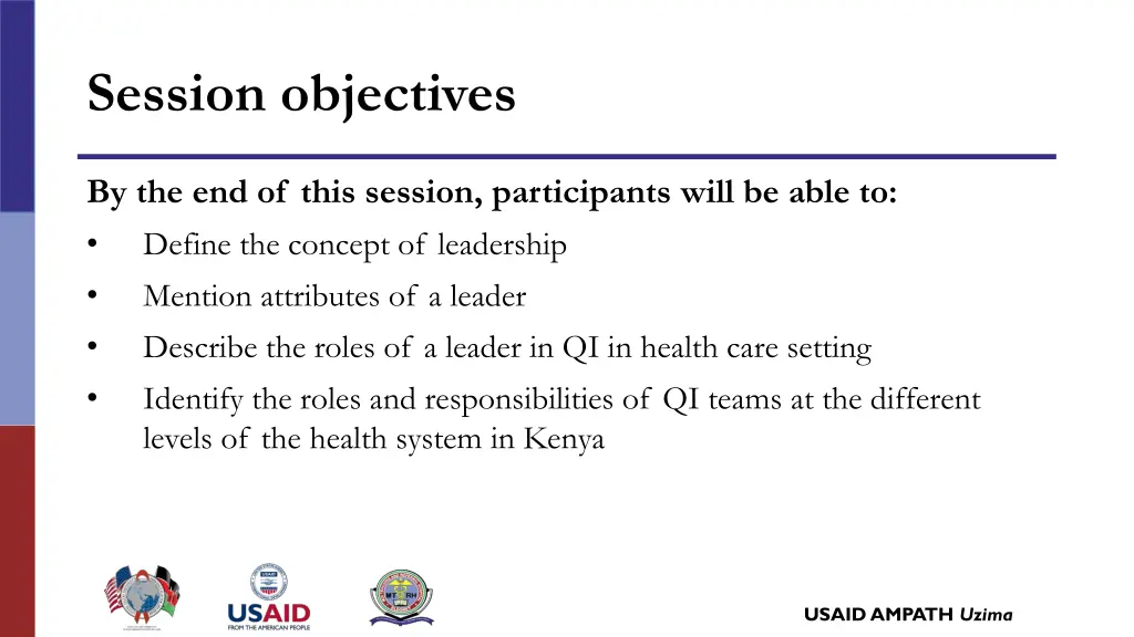 session objectives