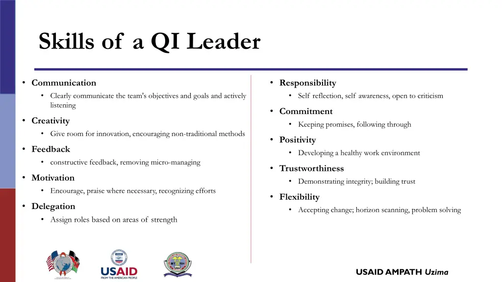 skills of a qi leader
