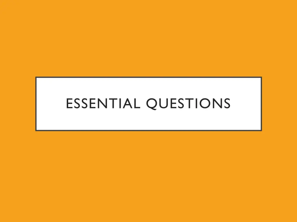 essential questions