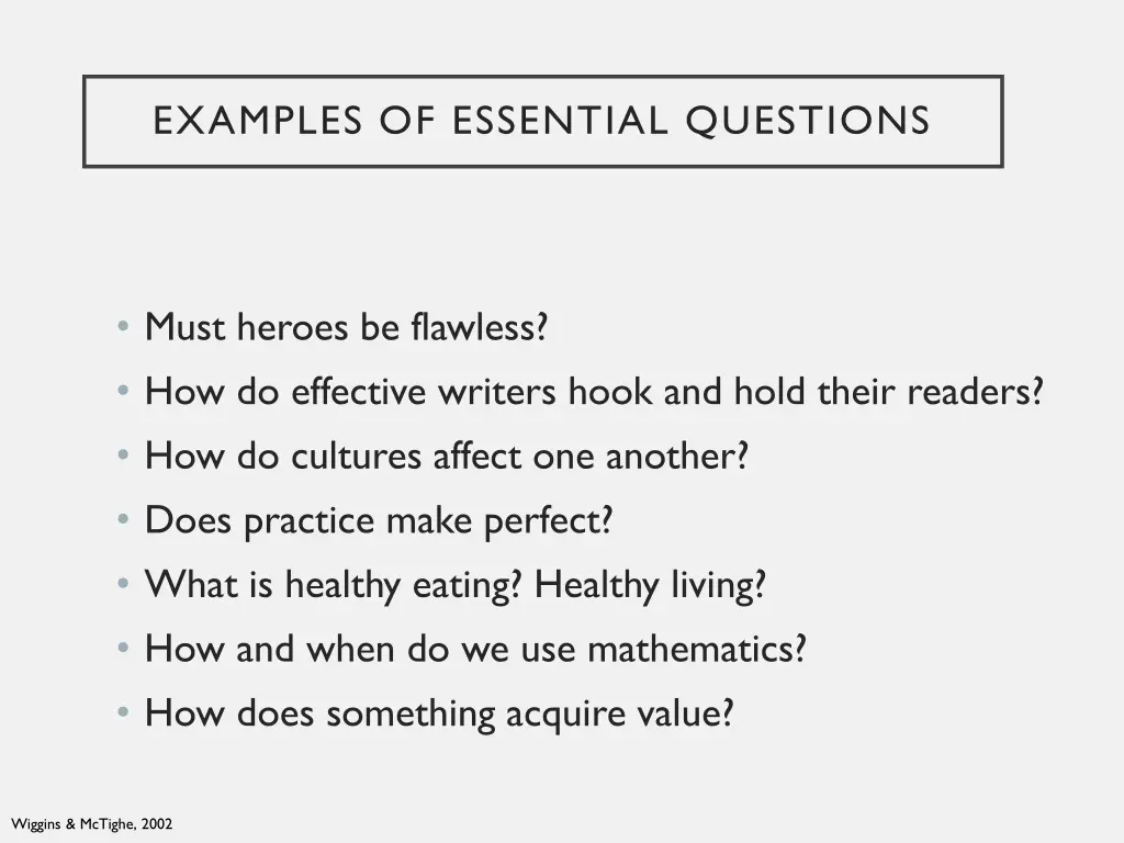 examples of essential questions 1