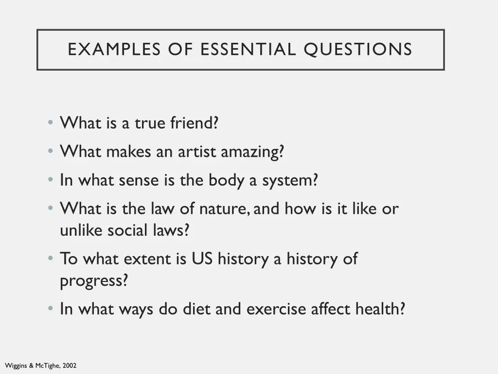 examples of essential questions