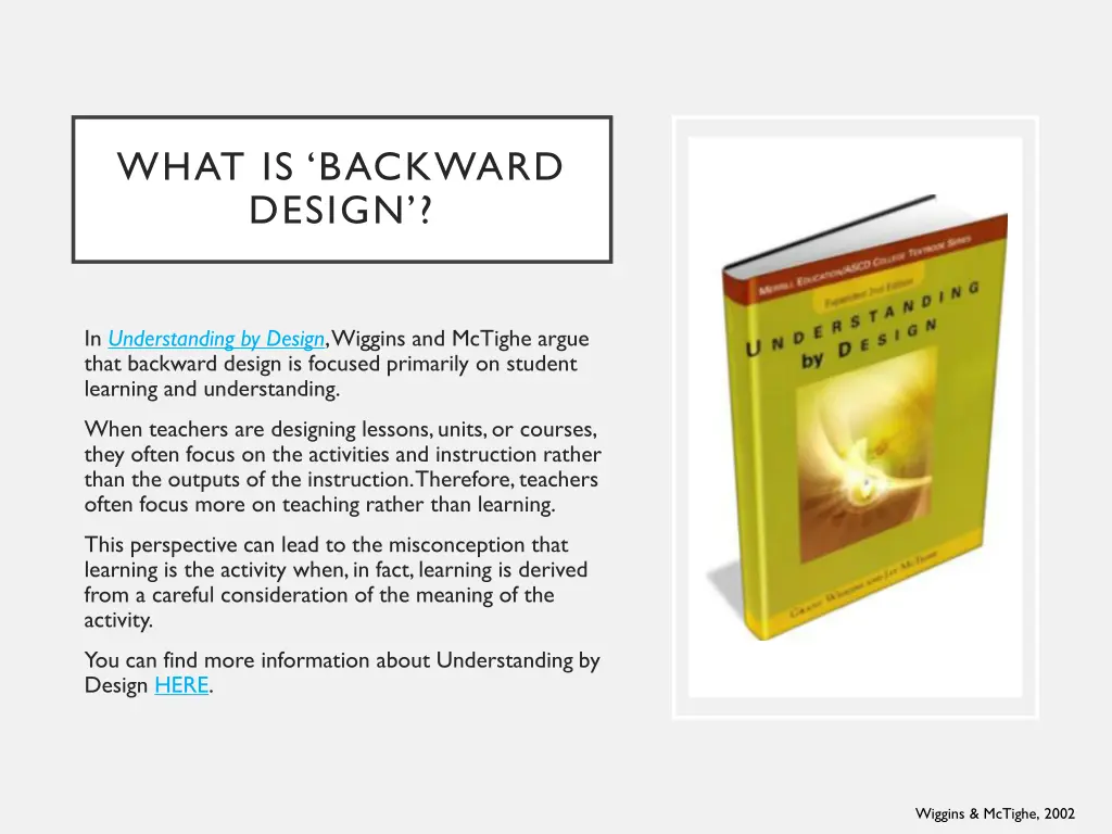 what is backward design