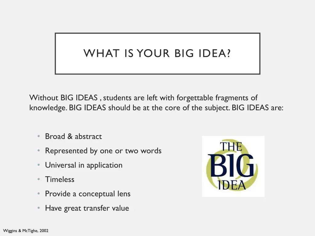 what is your big idea