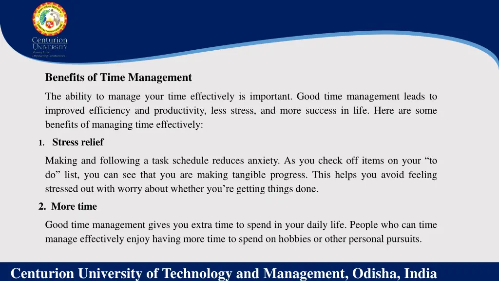 benefits of time management