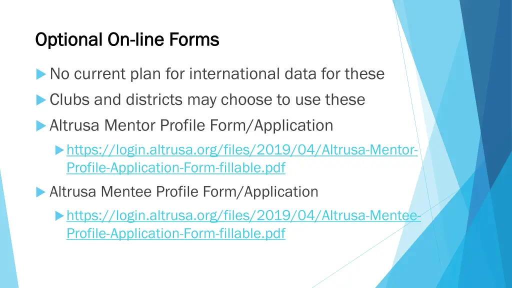 optional on optional on line forms
