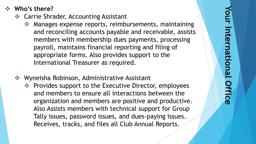who s there carrie shrader accounting assistant