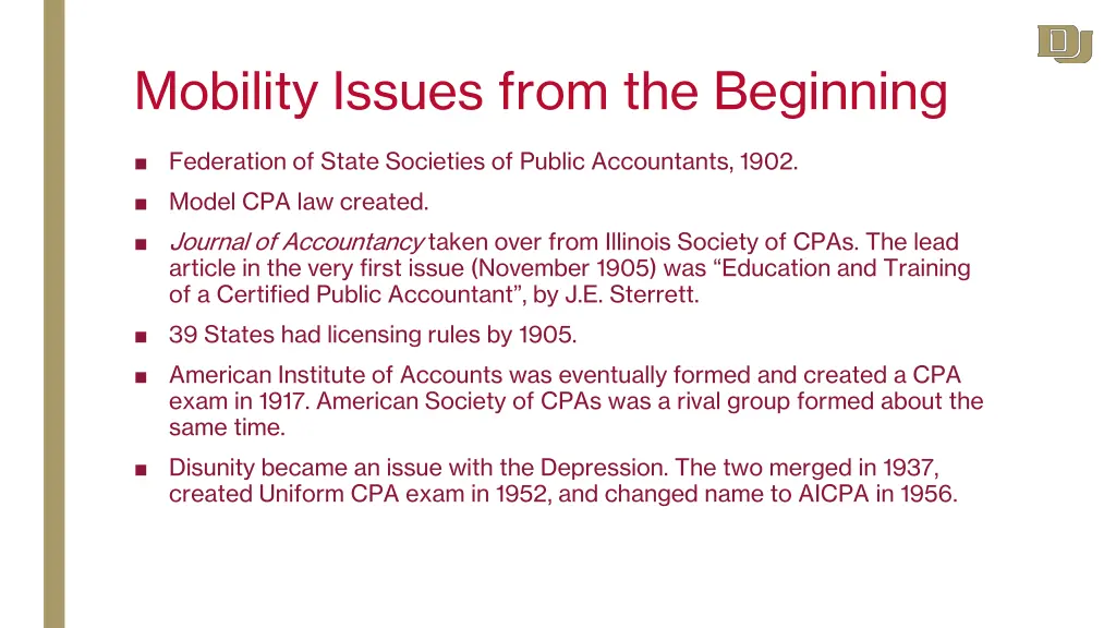 mobility issues from the beginning