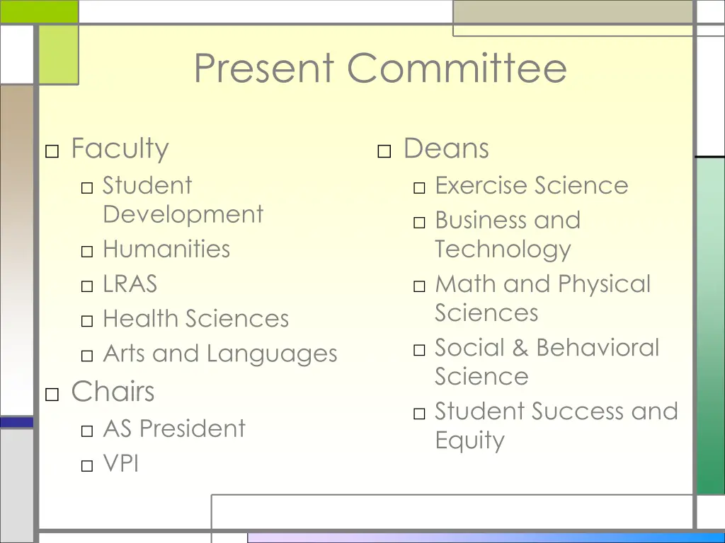 present committee
