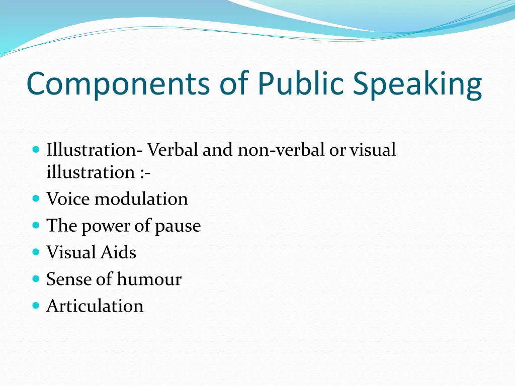 components of public speaking