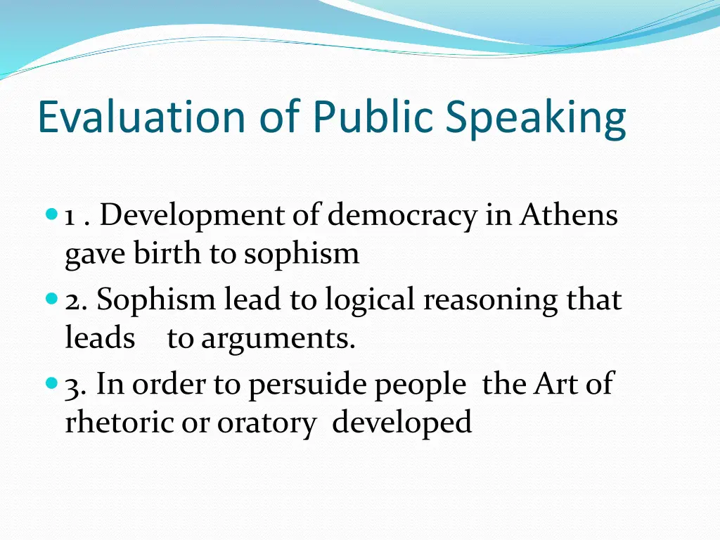 evaluation of public speaking