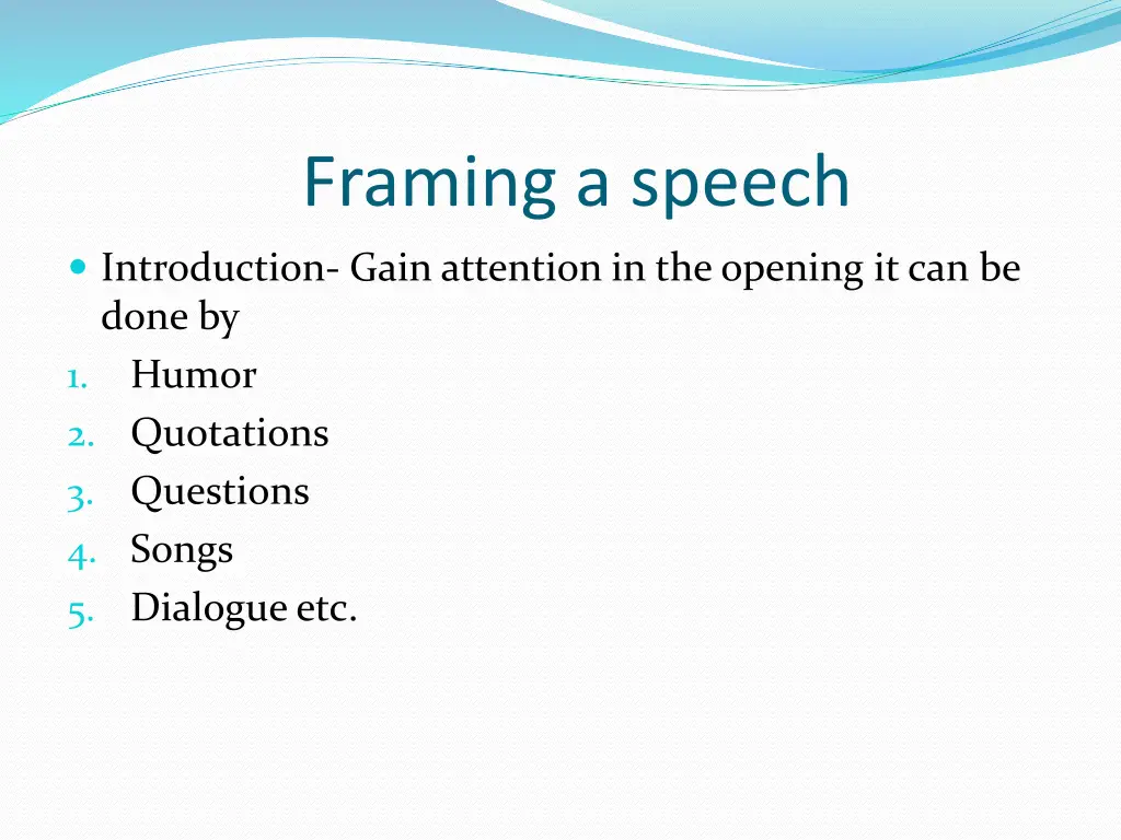 framing a speech