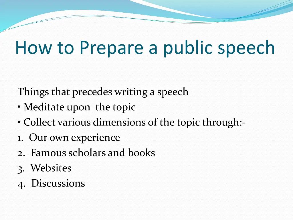 how to prepare a public speech