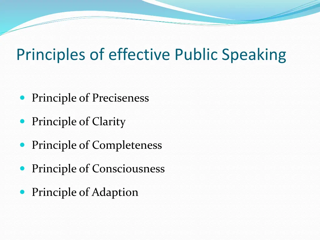 principles of effective public speaking