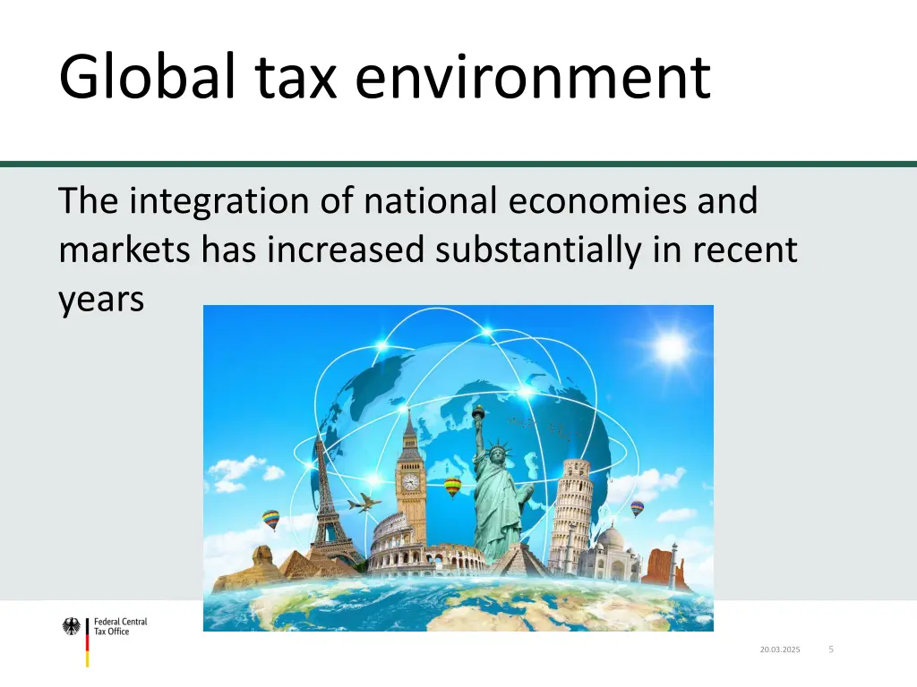 table of content global tax environment