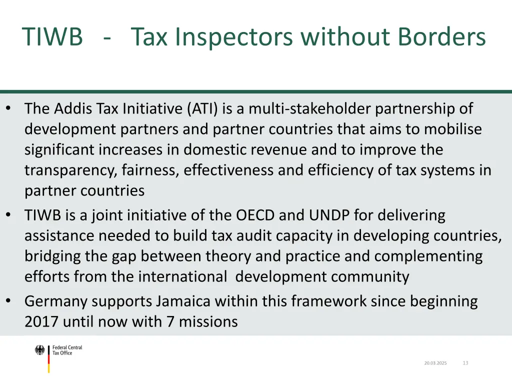 table of content tiwb tax inspectors without