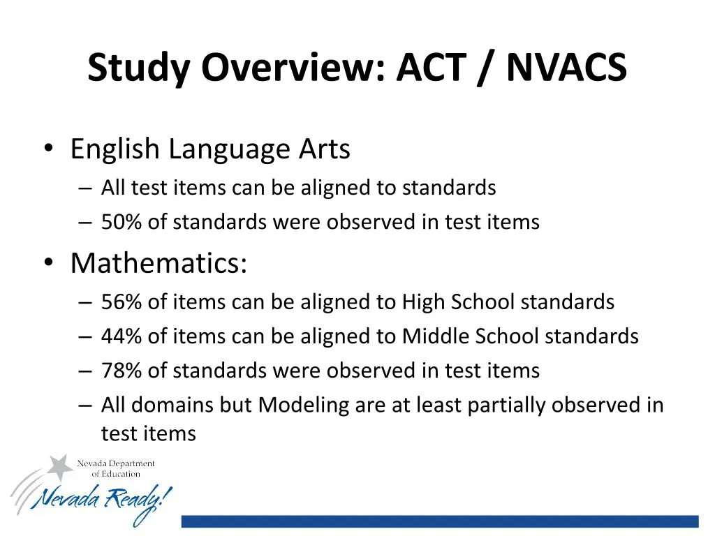 study overview act nvacs