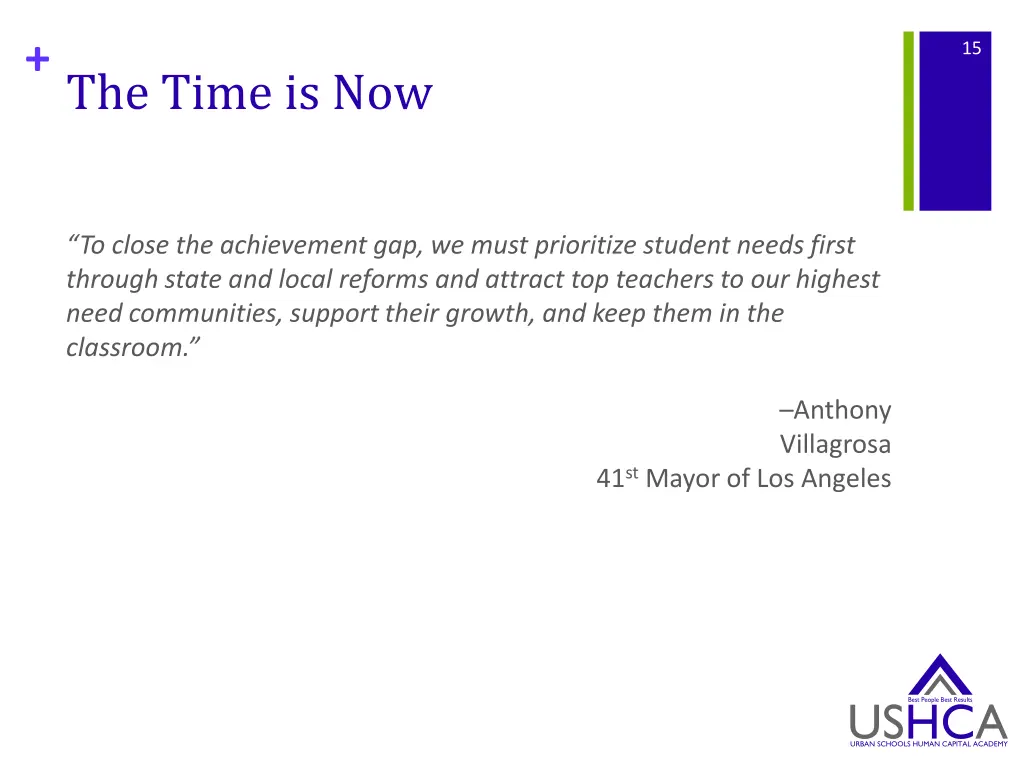 the time is now