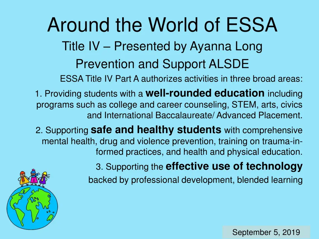 around the world of essa title iv presented