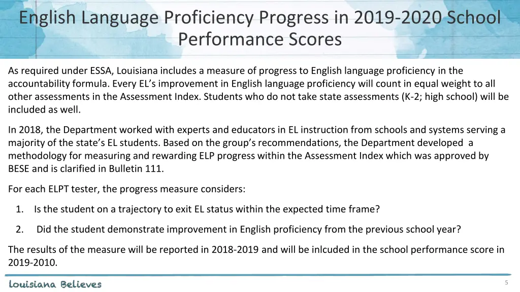 english language proficiency progress in 2019
