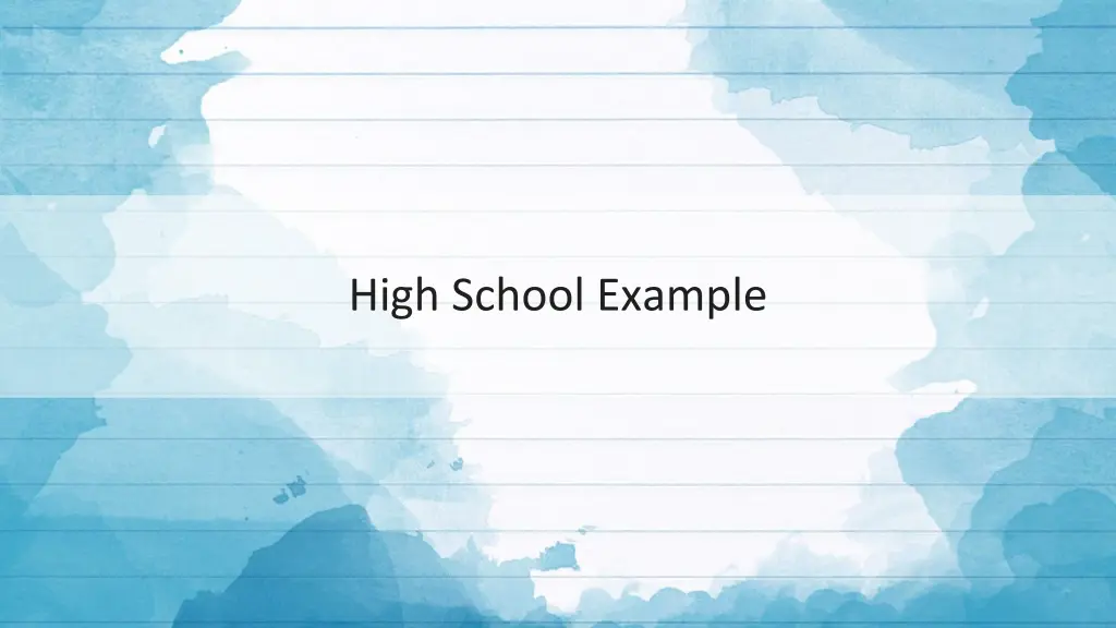 high school example