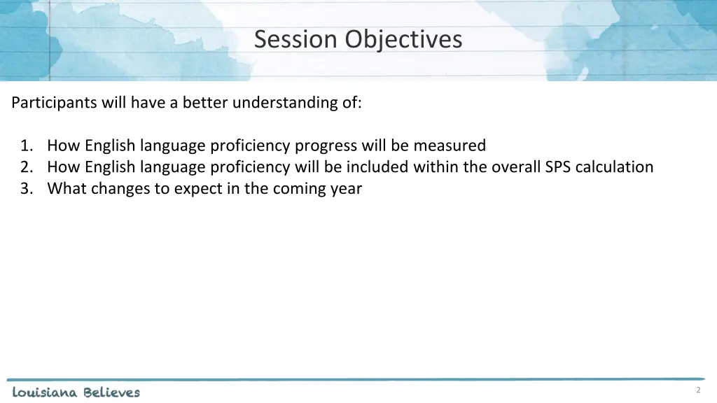 session objectives