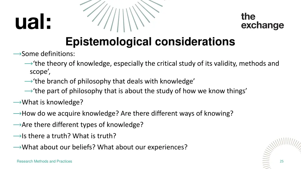 epistemological considerations some definitions