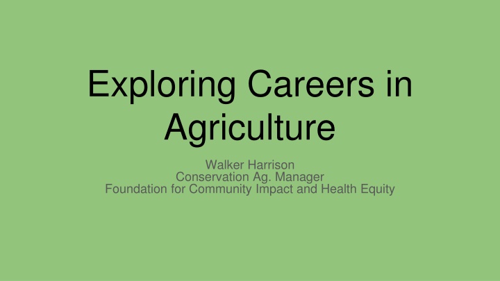 exploring careers in agriculture