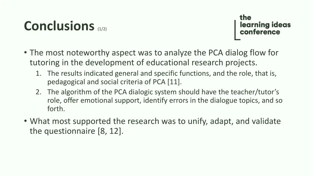 conclusions 1 2