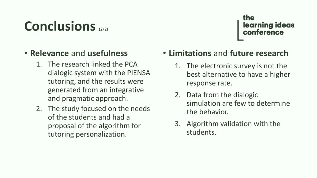 conclusions 2 2