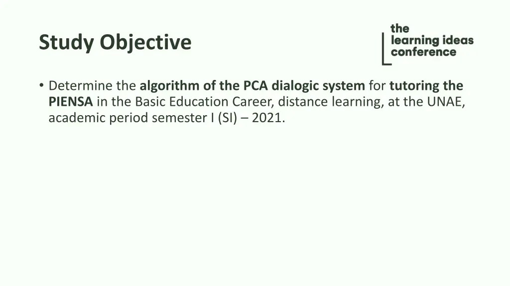 study objective