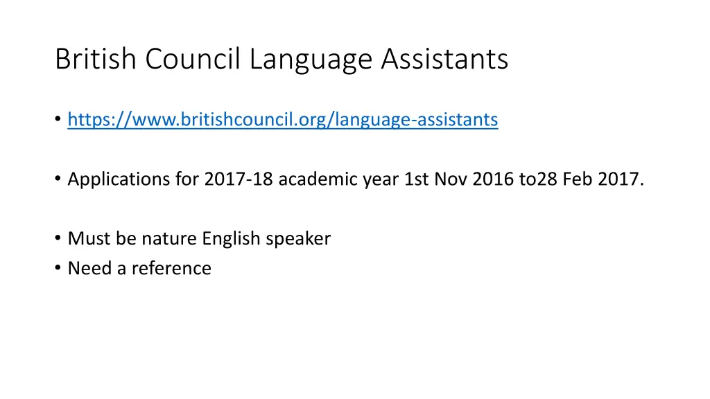 british council language assistants