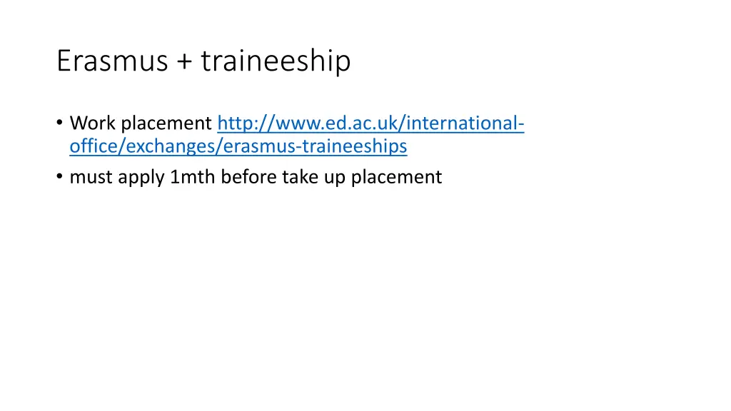 erasmus traineeship