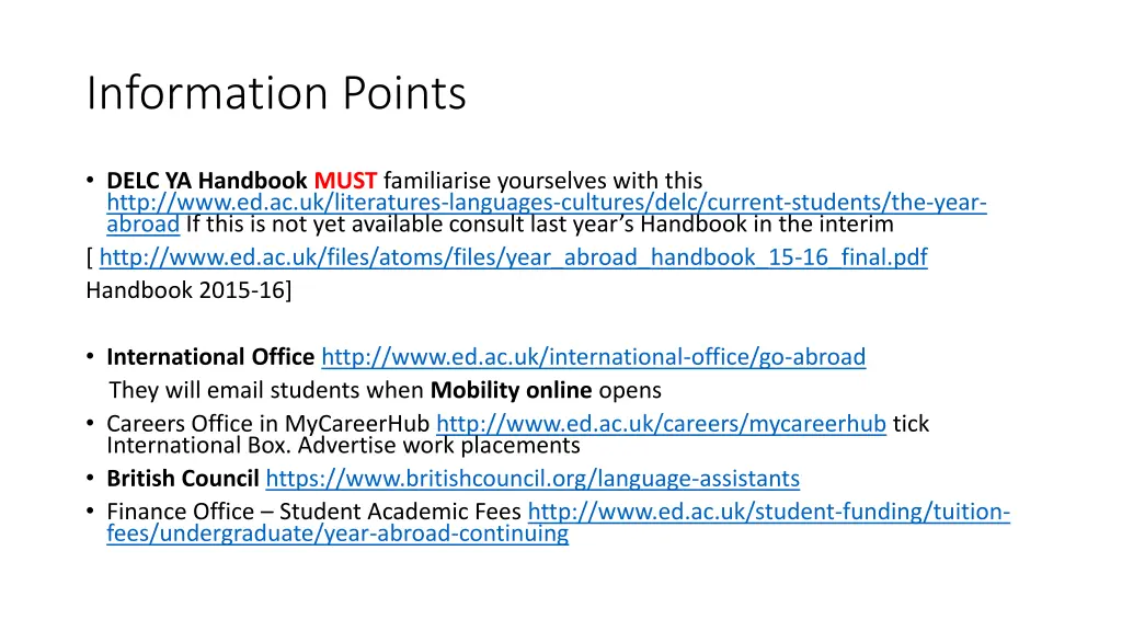 information points