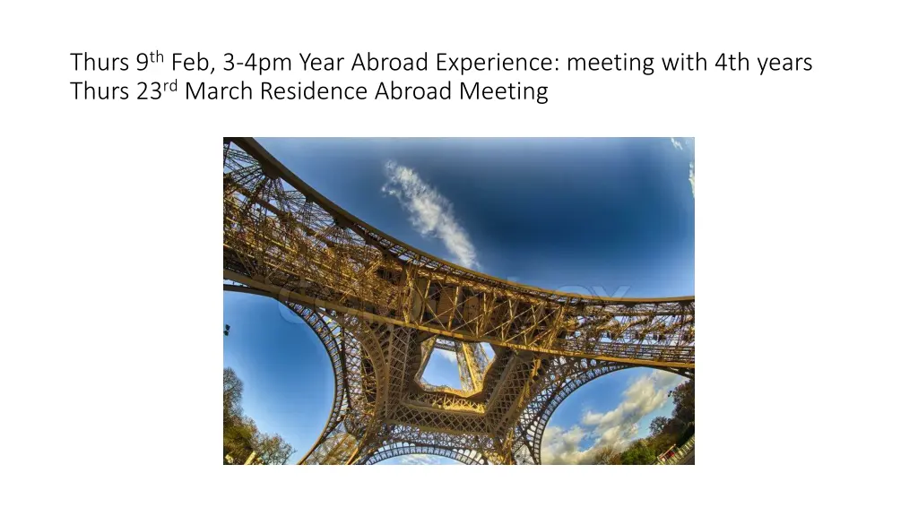thurs 9 th feb 3 4pm year abroad experience