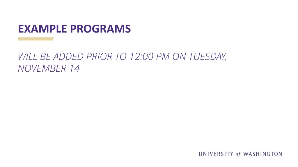 example programs