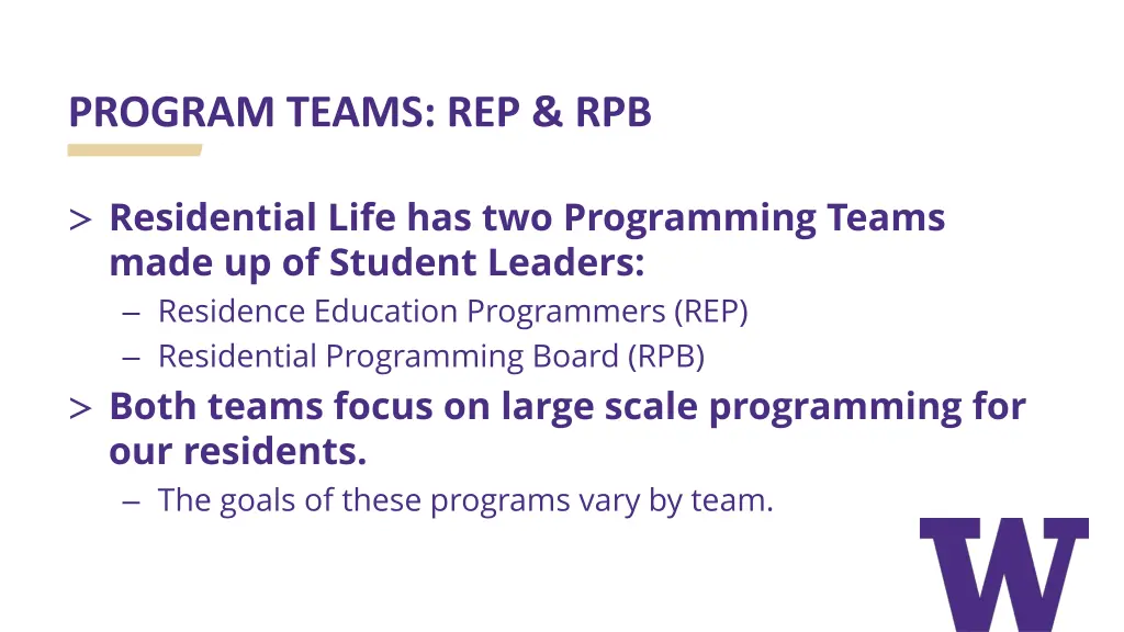 program teams rep rpb
