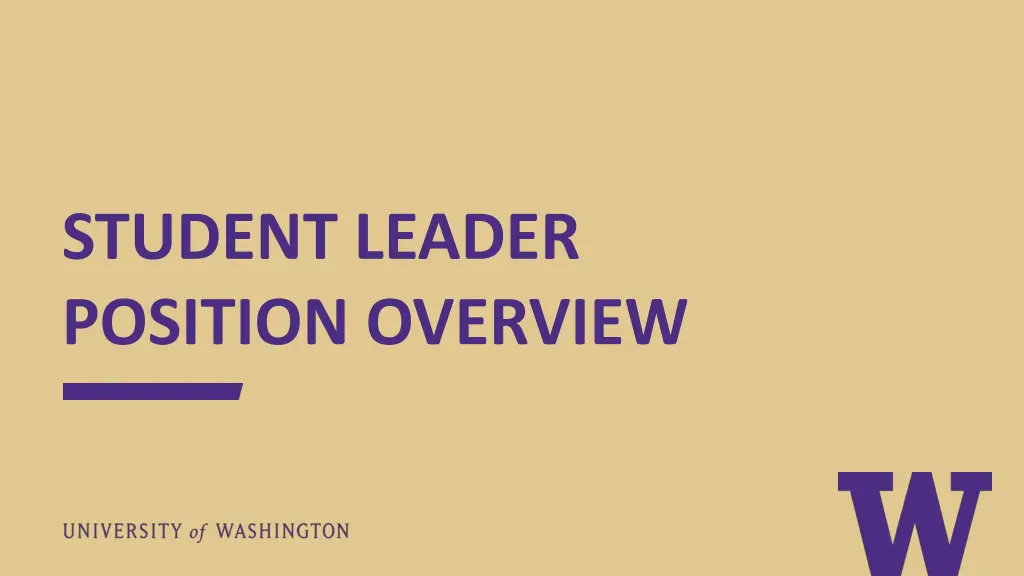 student leader position overview