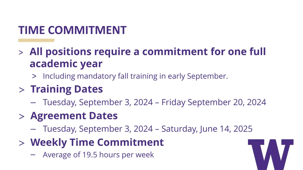time commitment