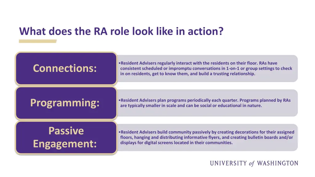 what does the ra role look like in action