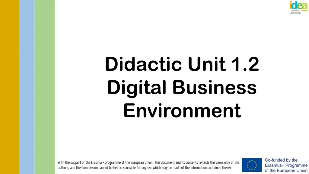 didactic unit 1 2 digital business environment