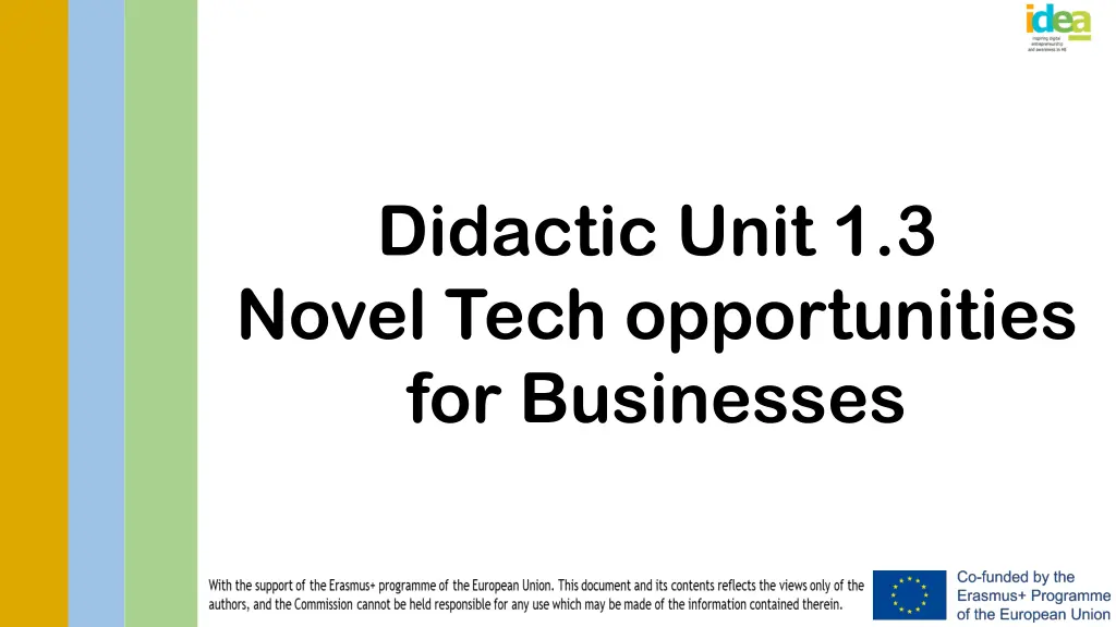 didactic unit 1 3 novel tech opportunities