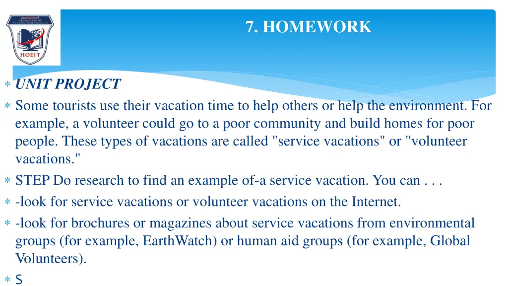 7 homework