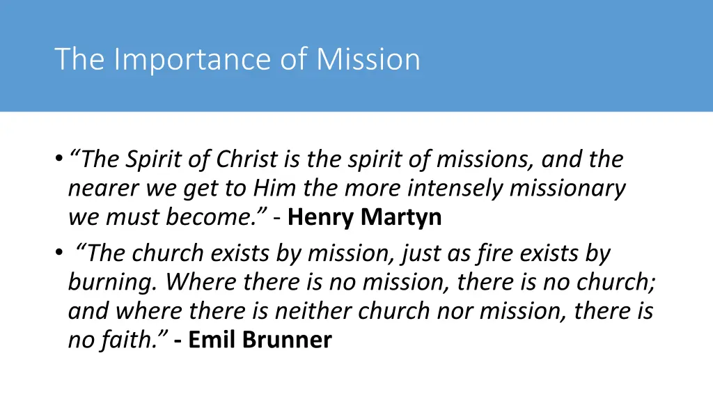 the importance of mission