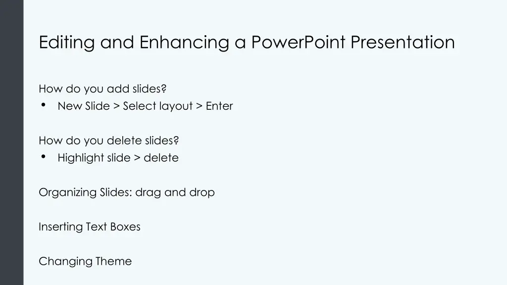 editing and enhancing a powerpoint presentation